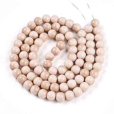 Выпечка окрашенные стеклянные бусины пряди DGLA-N012-10mm-07-1