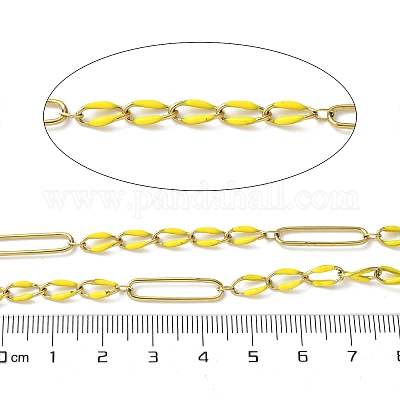 Цепи Figaro из нержавеющей стали 304 с эмалью CHS-U003-02G-05-1