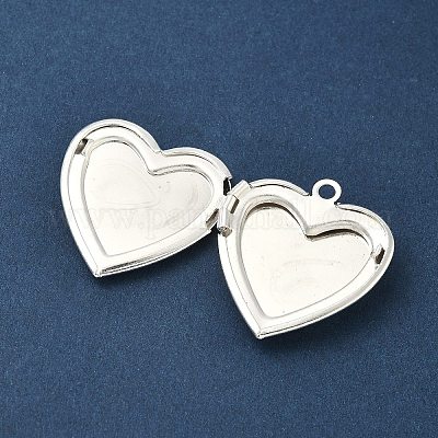 Подвески-медальоны в форме сердца из латуни KK-K414-12B-S-1