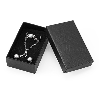 Прямоугольная картонная бумажная шкатулка для драгоценностей CON-TAC0015-01F-1