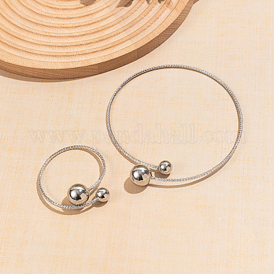 Комплекты из латунных круглых манжет и браслетов CD6248-1