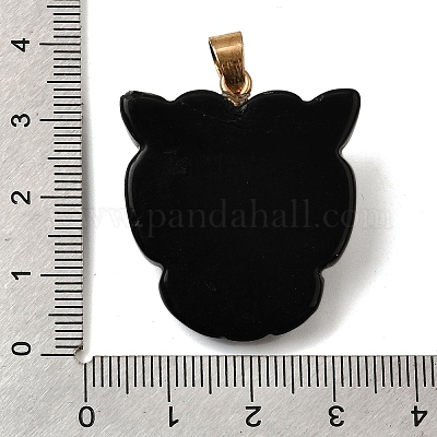 Подвески из натурального обсидиана и синтетической бирюзы G-Z090-02G-04-1