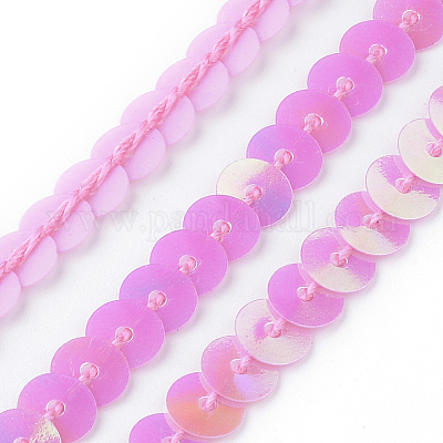 Бусины с пайеткой из экологически чистого пластика PVC-Q092-6mm-P89-1