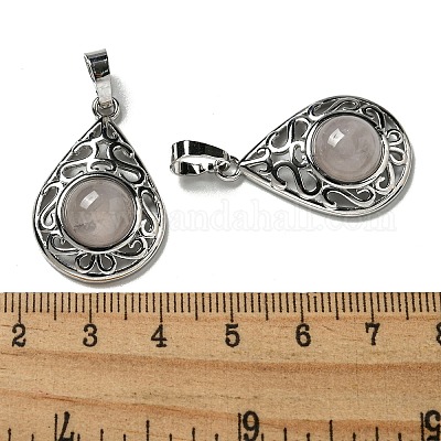 Природного розового кварца подвески G-Q158-05P-19-1