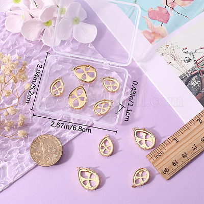 10 шт. 2 стиля подвески из латуни со стразами KK-BBC0008-53-1