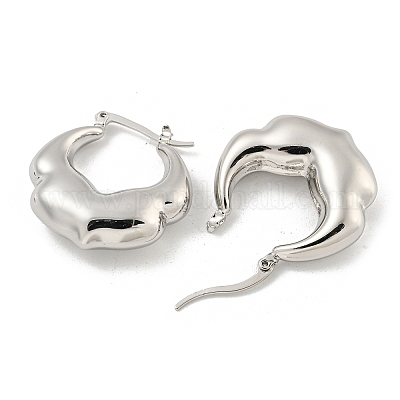 Латунные серьги обруча EJEW-M247-07P-1