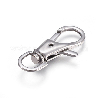 304 Stainless Steel Swivel Lobster Claw Clasps, Swivel Snap Hook, Stainless  Steel Color, 34x16x5mm, Hole: 8mm