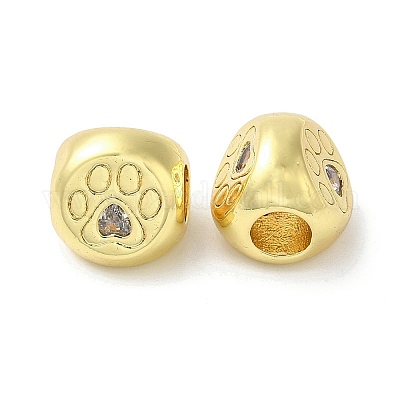 Реечное покрытие латунь микро паве кубический цирконий европейские бусины KK-F854-02G-03-1