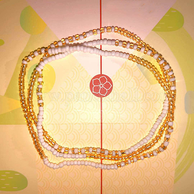 Стеклянные бусины-рондель из бисера на талию WGC6815-12-1