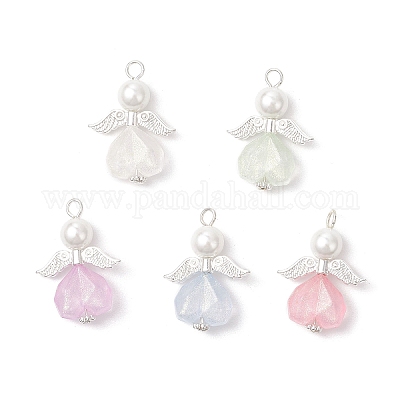 Подвески ангелы из акрила и сплава PALLOY-JF04142-1