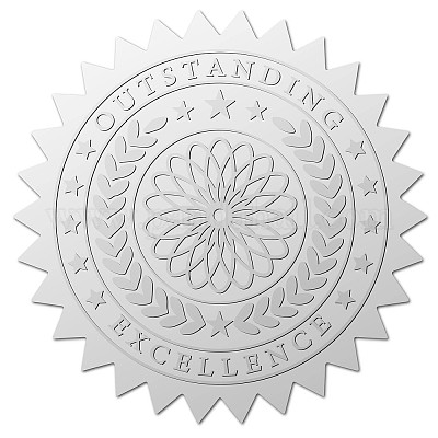 Круглые наклейки с тиснением из серебряной фольги DIY-WH0503-002-1