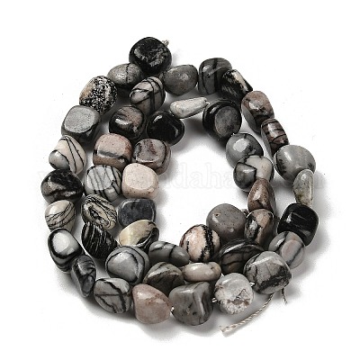 Бусины из натурального черного камня G-P497-01E-73-1