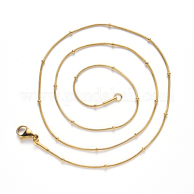 Ожерелье из круглой змеиной цепи из нержавеющей стали 304 с вакуумным покрытием PVD NJEW-S420-009C-G-1