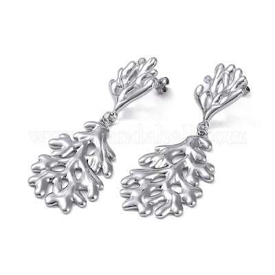 Серьги-гвоздики из нержавеющей стали 304 EJEW-M250-02C-P-1