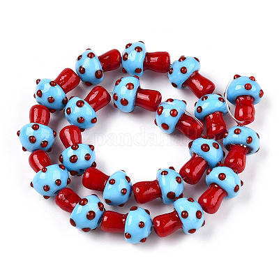 Бусы лэмпворк ручной работы LAMP-N024-09H-1