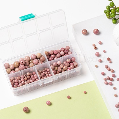 340шт 4 размера бусины из натурального родонита G-LS0001-26-1