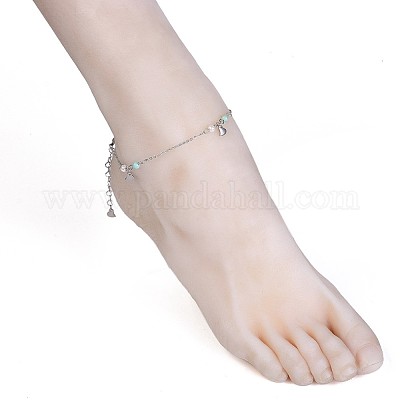 Браслеты на ногу из нержавеющей стали 304 AJEW-AN00265-04-1