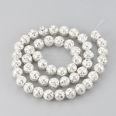 Гальванические бусины из натуральной лавы G-T061-55E-6mm-1