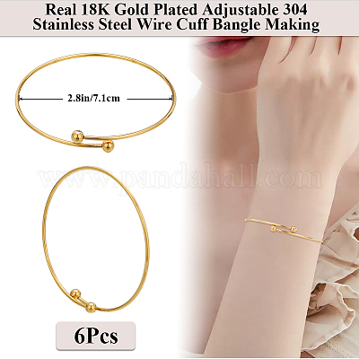 6шт регулируемый браслет-манжета из нержавеющей стали 304 MAK-BBC0001-09-1