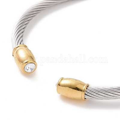 Модные женские браслеты-торсионы из нержавеющей стали 304 BJEW-N225-72P-1