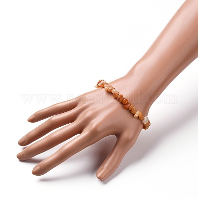 Натуральные красные авантюриновые бусины с чипом BJEW-JB05765-07-1