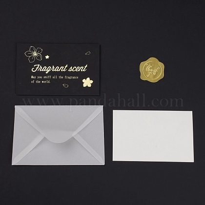 Paper Thank You Greeting Cards with Envelopes and Paperboard DIY-F069-01G-1