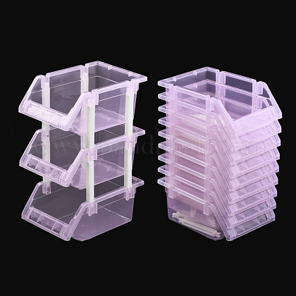 プラスチックビーズディスプレイトレイ  ピンク  6-3/4x4-3/4x3-1/8インチ（17x12x8cm）  12個/セット C049Y-3-1
