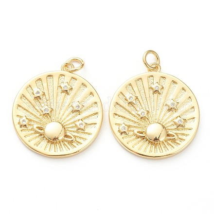 Латунные микропаве прозрачные подвески с фианитом ZIRC-P200-17A-G-1