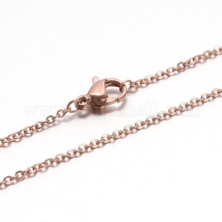 304 Stainless Steel Cable Chain Necklaces NJEW-E026-04RG-1