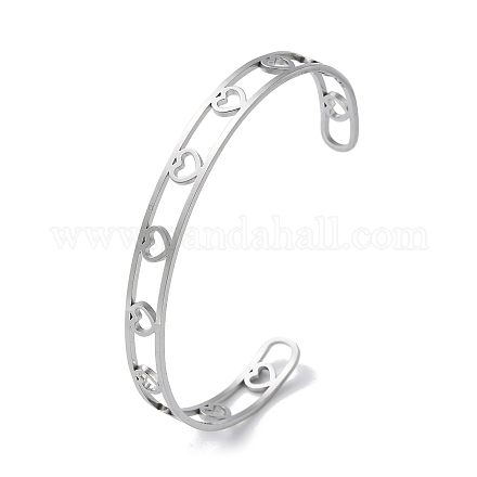 304 Stainless Steel Open Cuff Bangles BJEW-P307-05P-1