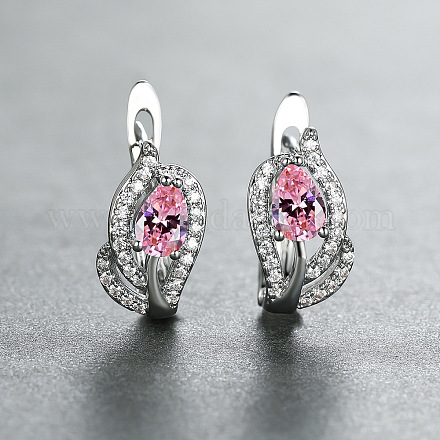 Латунные микро проложить серьги обруча кубического циркония WG7D53C-06-1