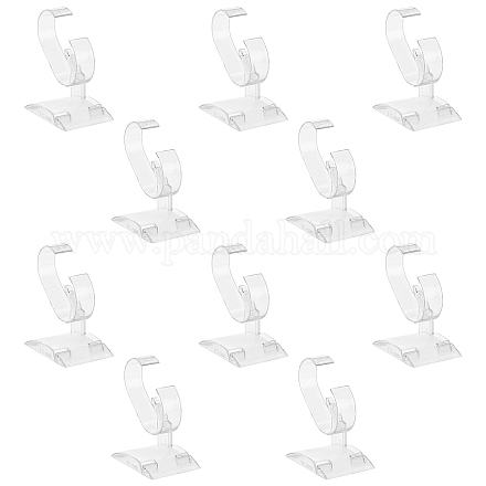 SUPERFINDINGS 10 Pack Clear Watch Display Stand C Type Watch Bracelet Display Rack Holder Stand Clear Acrylic Watch Display Holder for Counter or Showcase Use ODIS-WH0008-11-1