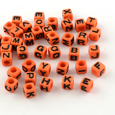 Letter Style Opaque Acrylic European Beads OPDL-S076-03-1