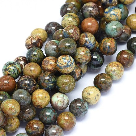 Chapelets de perles en chrysocolle naturelle G-F602-06-10mm-1