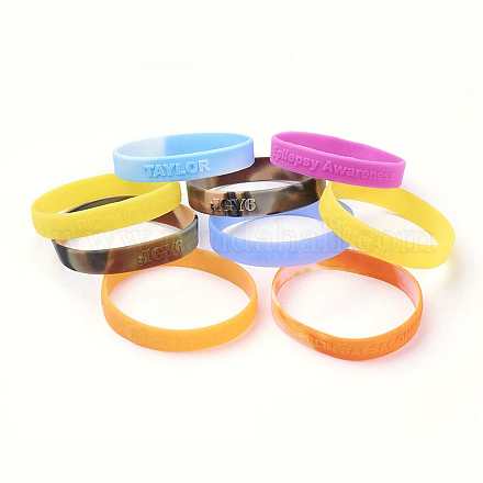 Bracciali di braccialetti in silicone campione gratuiti BJEW-K165-05B-1