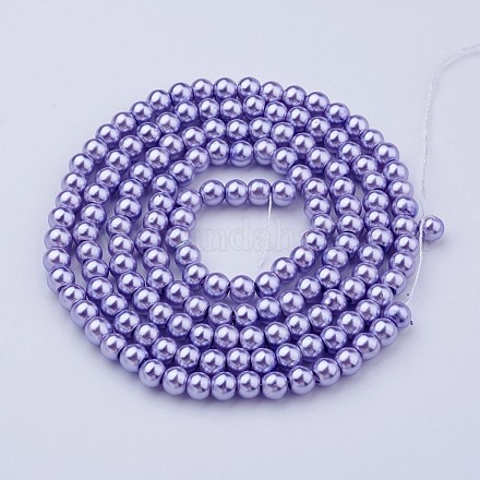 Glass Pearl Beads Strands HY-6D-B25-1