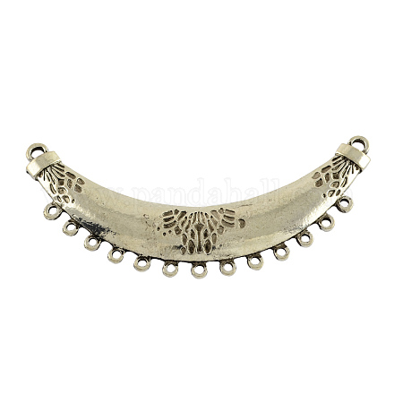Tibetan Style Alloy Crescent Chandelier Components Links TIBE-S217-AS-RS-1