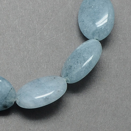 Perle acquamarina naturale tinti ovale piatto gemma a forma di fili X-G-S113-10-1