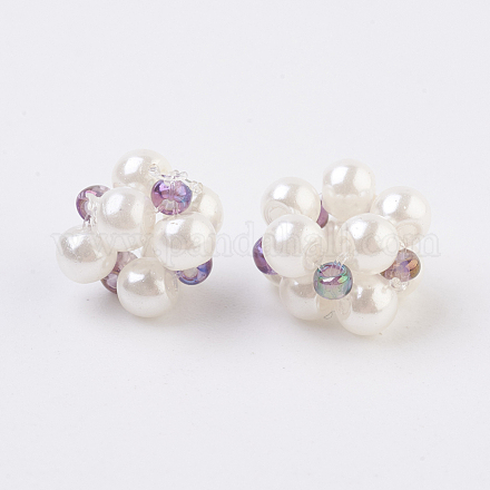 Perles tissées en perles d'imitation et de verre LAMP-K032-B04-1