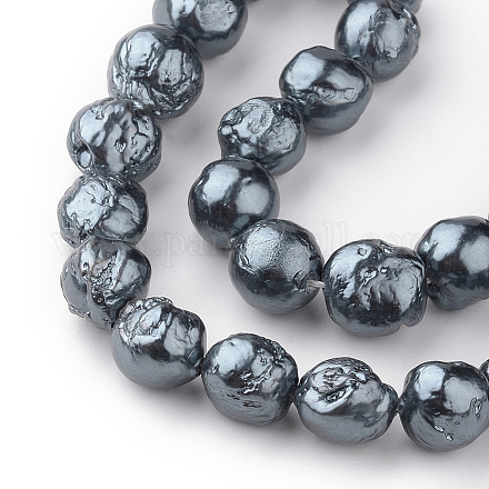 Fili di perle di keshi di perle barocche naturali PEAR-R064-48-1