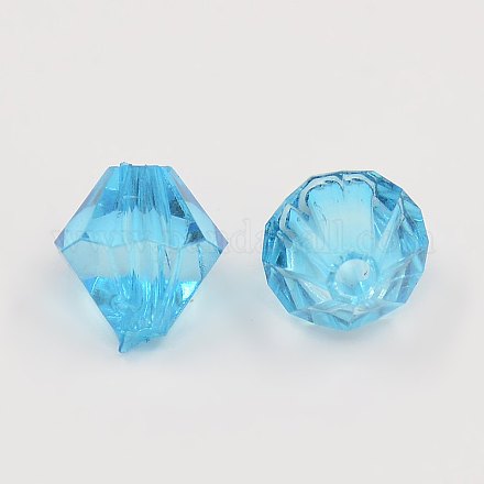 Faceted Bicone Transparent Acrylic Beads DBB4mm11-1