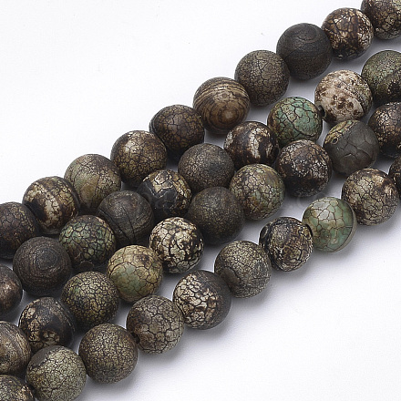 Chapelets de perle en agate naturelle teinte X-G-Q462-130C-8mm-1