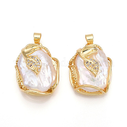 Кулоны с натуральным жемчугом барокко PEAR-N020-07L-1