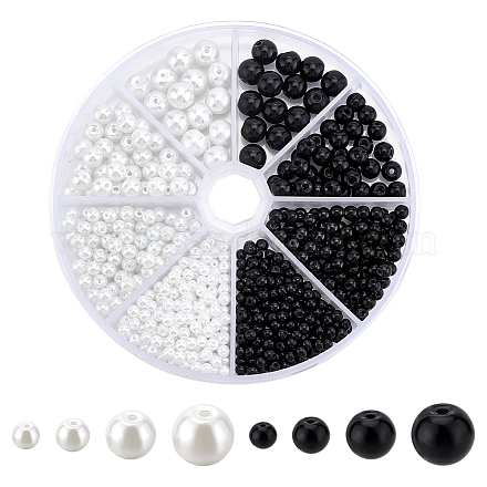 586 шт. стеклянные жемчужные бусины HY-HY0001-06-1