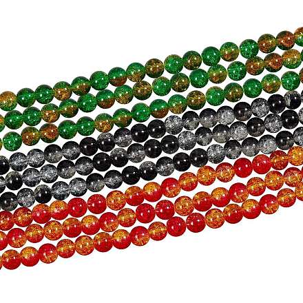 Two Tone Crackle Glass Bead Strands CCG-SZ0001-01-1