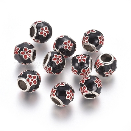 Antique Silver Plated Alloy European Beads MPDL-L029-Y01-AS-1
