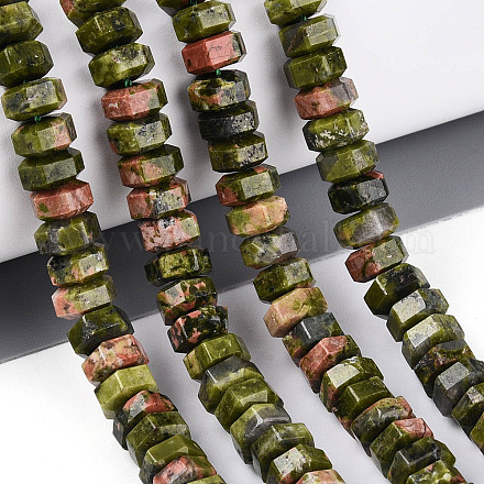 Природные Unakite бисер нитей G-N357-14A-10-1