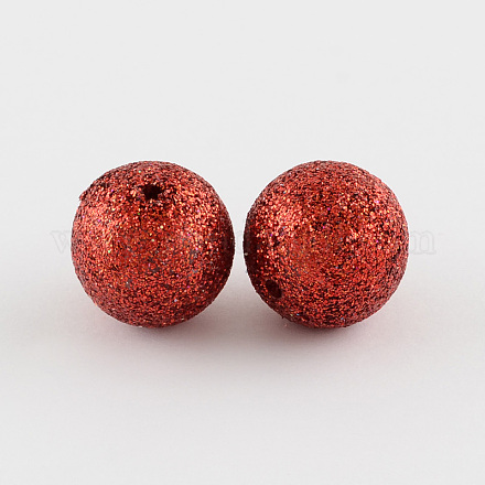 Chunky gumball acryliques bubblegum perles rondes de poudre de paillettes X-OACR-Q002-03-1