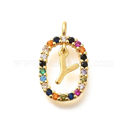 Латунные микро проложить кубического циркония подвески ZIRC-P123-01G-Y02-1