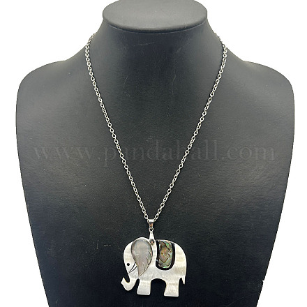 Модные ожерелья с подвесками из натуральной ракушки пауа из сплава DT8529-2-1